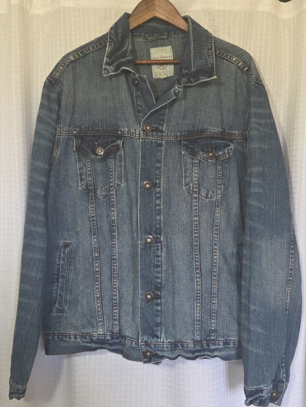 Red Camel Denim Trucker Jacket Mens XXL Vintage Quality Dark Wash 100% Cotton